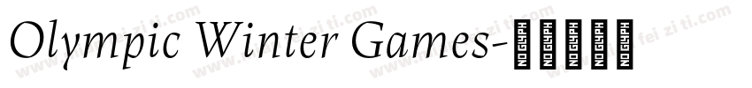 Olympic Winter Games字体转换